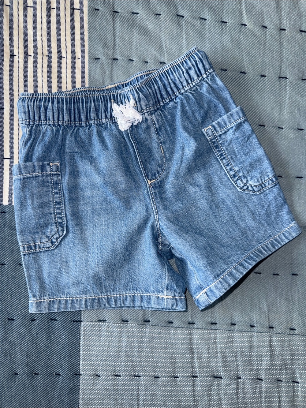OshKosh B'gosh Light Blue Denim Pull-On Pocket Shorts